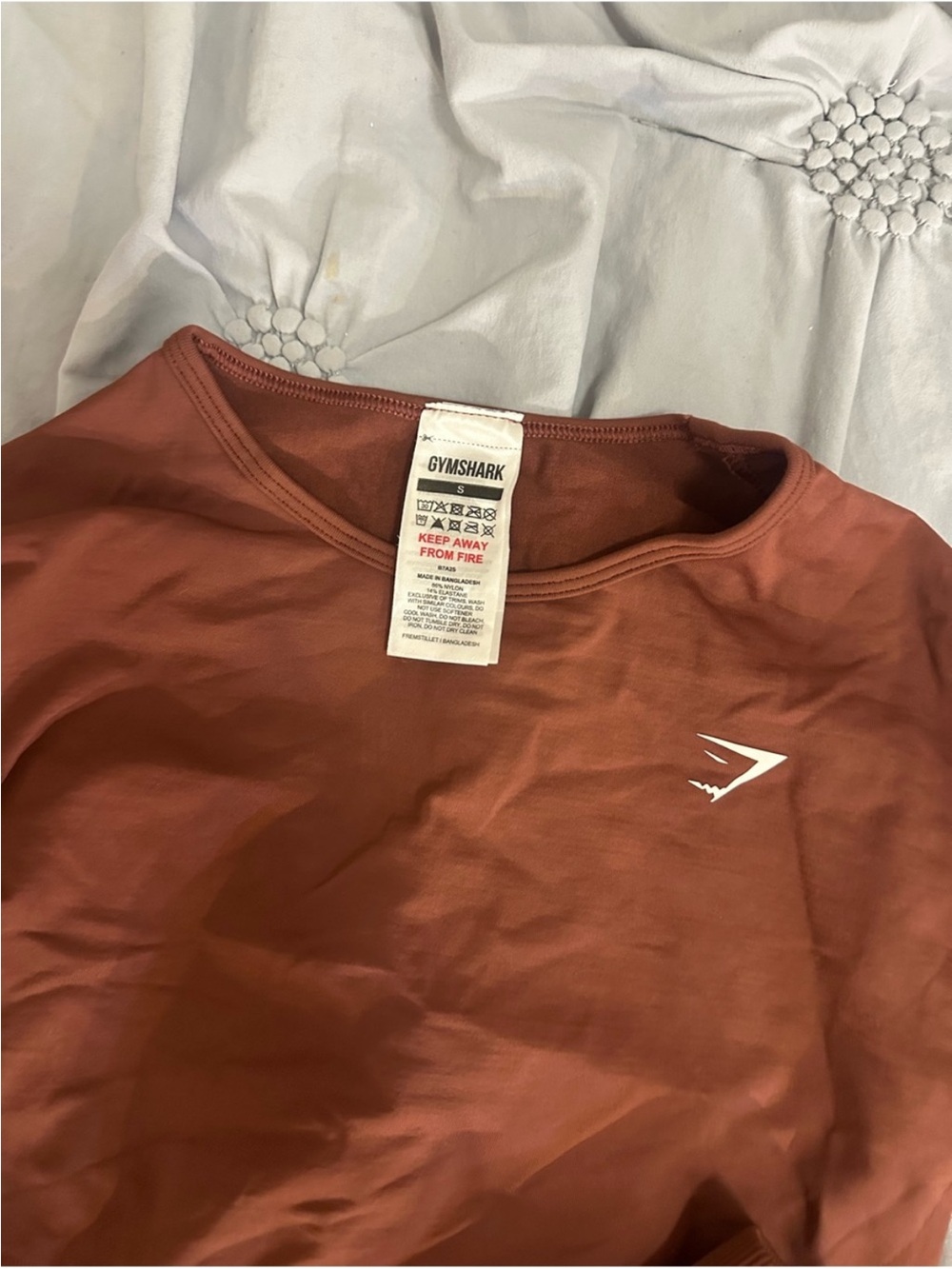 Gymshark Seamless Crop Long Sleeve Top & High-Waist Leggings Set - Rust - Picture 3 of 3